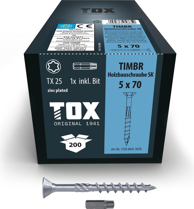 Tox TIMBR 5,0 x 70 SK (200 pcs.) (200 Screws per piece)