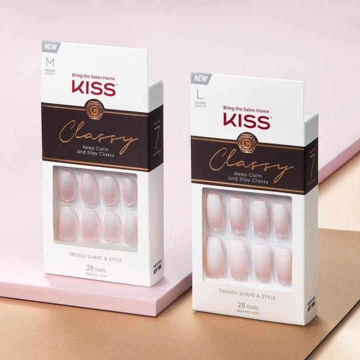 Immagine prodotto KISS Di classe (Unghie artificiali, Bianco, Rosa)