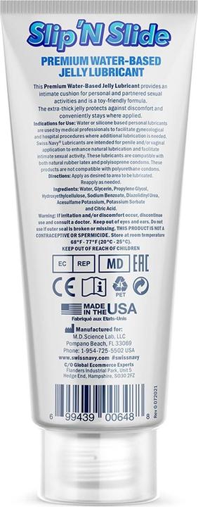 Actual product image Swiss Navy Slip'N Slide Premium Jelly Lubricant - 59ml/2oz (59 ml)