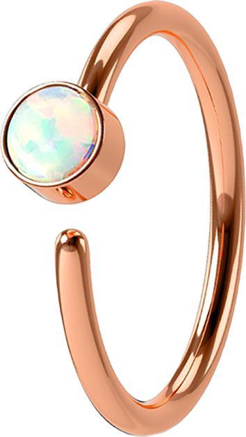 Star Piercing Micro Piercing Ring rosegold mit Opal weiss (Chirurgenstahl 316L, ohne Messing)