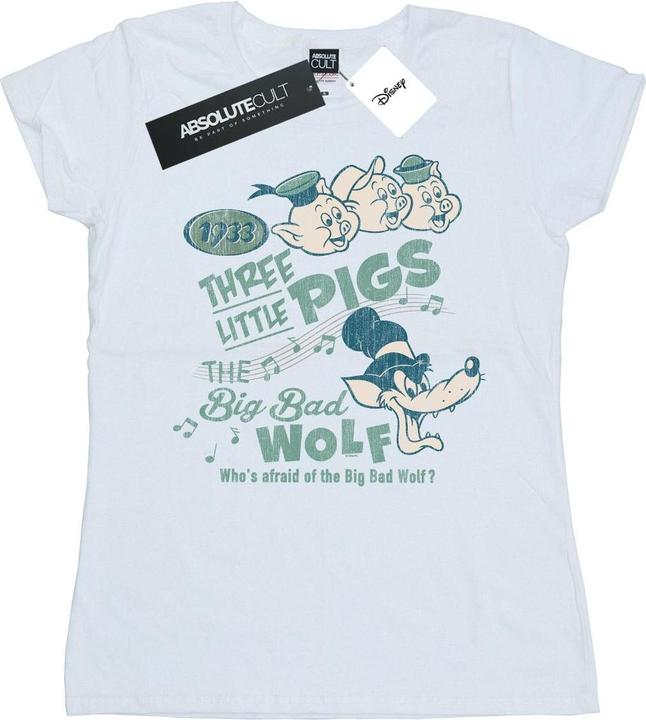 Disney Three Little Pigs Who's Afraid Of The Big Bad Wolf TShirt (L)