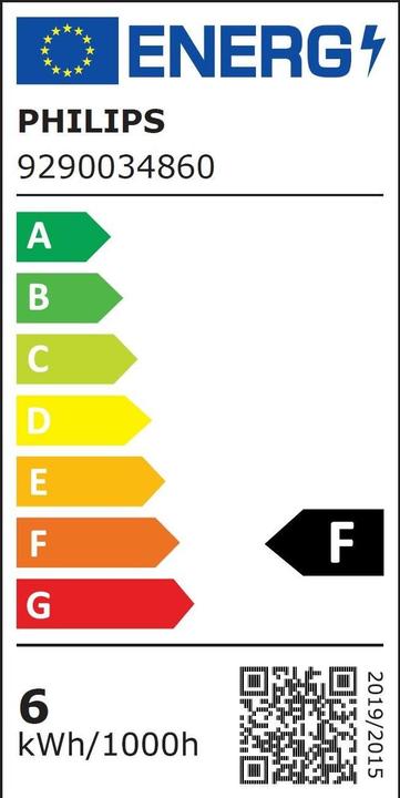 Energy Label Philips MAS LEDspot VLE 6-50W/927 PAR20 E27 40° dimmable EEK F (E27, 6 W, 500 lm, 1 x, F)