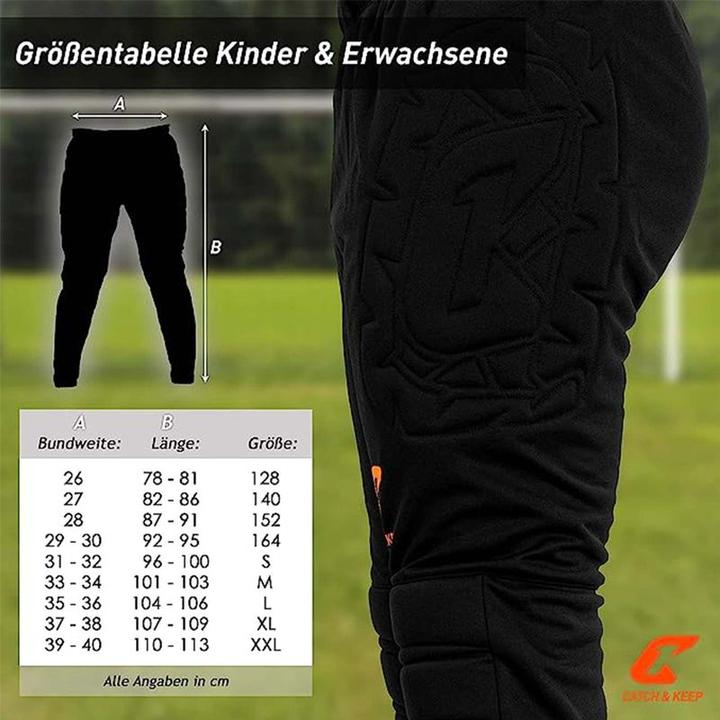 Produktbild Catch & Keep Kinder Erwachsene Torwarthose Trainingshose Keeperhose Goalie Hose Fussballhose Tormannhose (S)