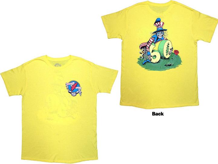 Grateful Dead Rose Pose Yellow Back Print