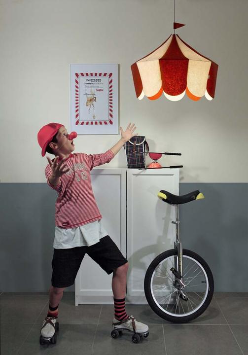 Actual product image Buokids Ceiling lamp Hanging lamp circus, red (E27)
