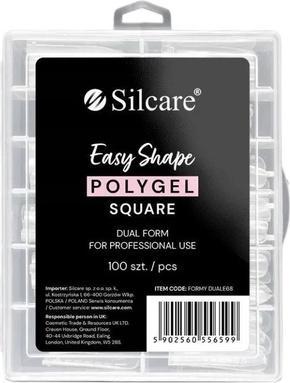 Silcare Dual Mould For Acrylic Gel Clear Square 100Pcs.