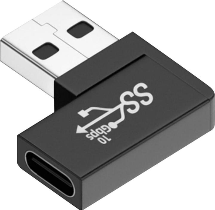 Actual product image PowerGuard USB-A to USB-C 90 degree right angle adapter (male/female) (USB 3.1)