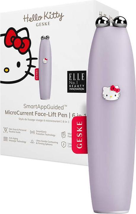 Actual product image Geske Urzadzenie do mikropradowego liftingu twarzy 6w1 z Aplikacja (Hello Kitty fioletowy)