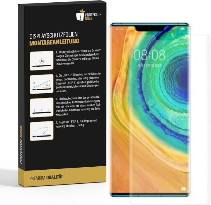 Produktbild Protectorking 2x Panzerfolie Anti-Shock Full Cover HD Klar (2 Stück, Huawei Mate 30 Pro)