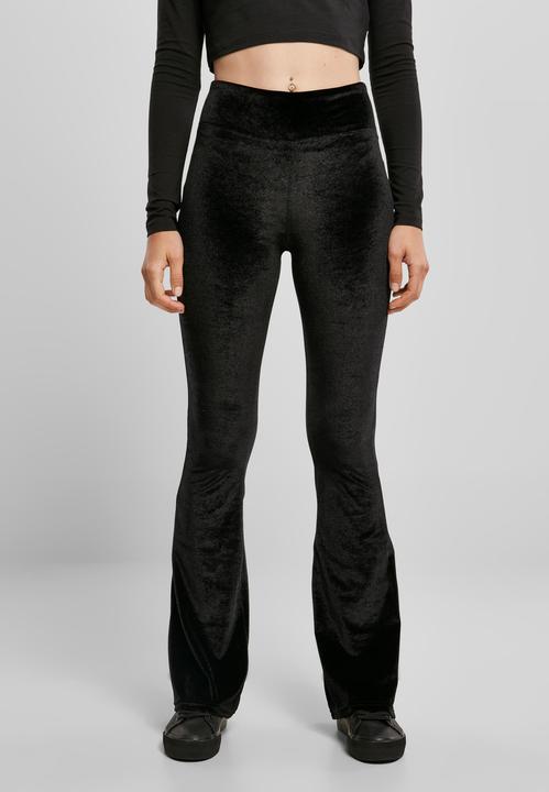 Actual product image Urban Classics Ladies High Waist Velvet Boot Cut Leggings (5XL)