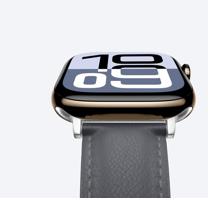 Image du produit Amazingthing Class Band Lederarmband für Apple Watch 45 / 46 / 49 mm - Grau (Acier inoxydable, Cuir pleine fleur)