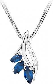 Silver Cat Fashion necklace with zircons and sapphire crystal SC385