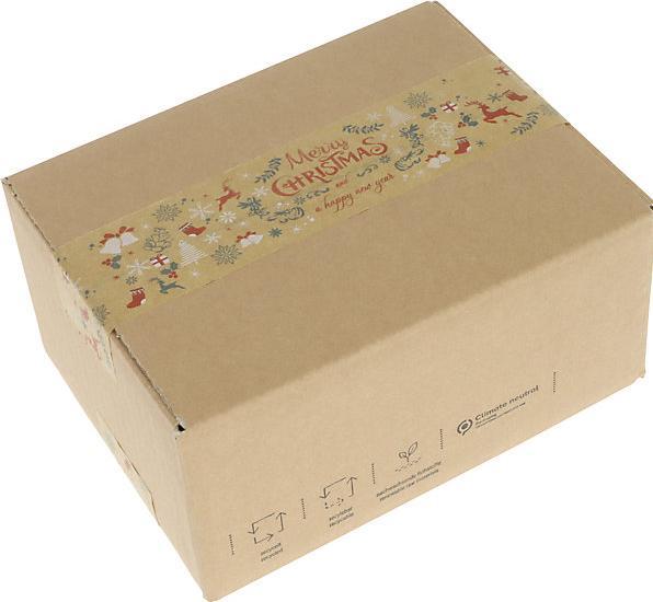 Immagine prodotto kaiserkraft Nastro carta da imballaggio, Merry Christmas, cervi, conf. da 36 rotoli (50 mm)