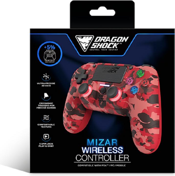 Produktbild DragonShock Controller Miraz Wireless rot camo PS4 (Playstation Classic)