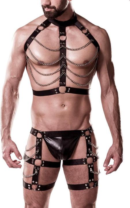 Image du produit Grey Velvet Ensemble de chaînes 3 pièces avec string (L)