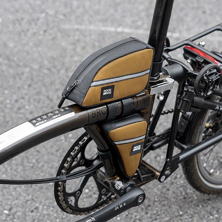 Actual product image Rockbros Triangle Bike Frame Bag 0.3l - Brown (0.30 l, Frame bag)
