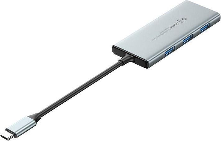 Image du produit Vention USB-C vers HDMI, 3x USB 3.0, SD, TF, PD Hub TOPHB 0.15m Gray (USB-C, 4 Ports)