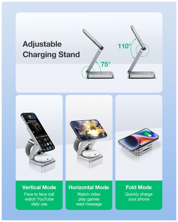 Actual product image BlitzWolf Wireless charger 3in1 BW-IW30 (20 W)