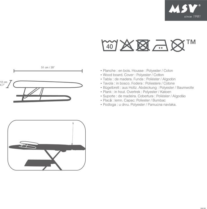 Produktbild MSV Jeannette Bügelbrett (53 x 13 cm)