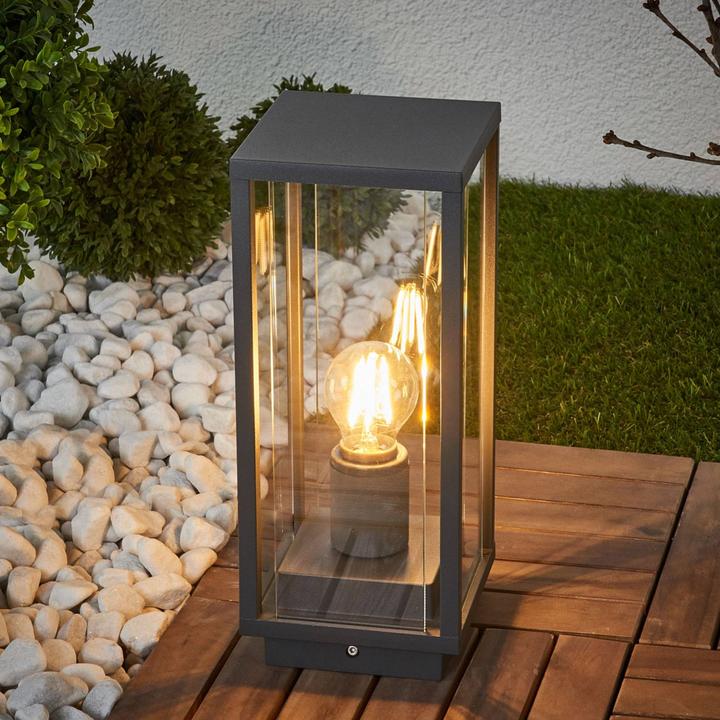 Produktbild Lucande Annalea Aussen Garten Leuchte H35 Dark Grey/Clear (E27, IP54)