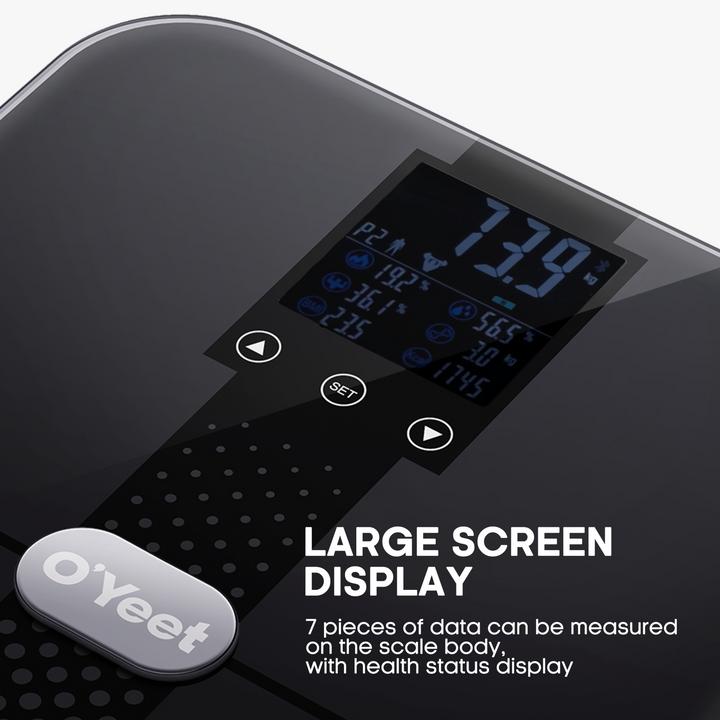 Actual product image OYeet O'Yeet Smarte Körperanalysewaage BS-OY02 Schwarz (180 kg)