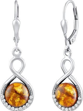 Silvego Silver earrings with real amber JST147107EJ