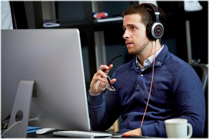 Actual product image Jabra Evolve 80 UC Duo (headset 3.5 mm jack) (Cable)