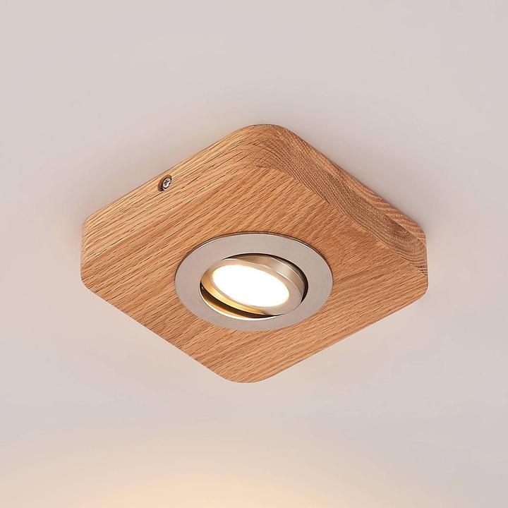 Produktbild Lindby Mikari LED-Deckenleuchte aus Holz, 1-fl. (310 lm)