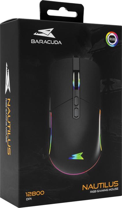 Actual product image Baracuda Gaming Mouse NAUTILUS, 7D, 12800 dpi, Black (BGM-011) (Cable)