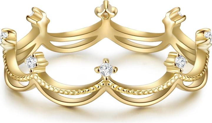 Immagine prodotto Glanzstücke München Corona da donna in argento sterling con zirconi in oro giallo - 15808 (48, 925 Argento)