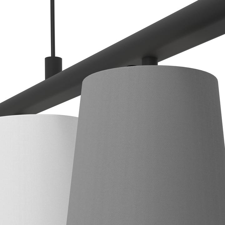 Actual product image EGLO Pendant lamp steel-textile 5-light HxL 1100x1200 mm Almeida black/grey/white (E14)