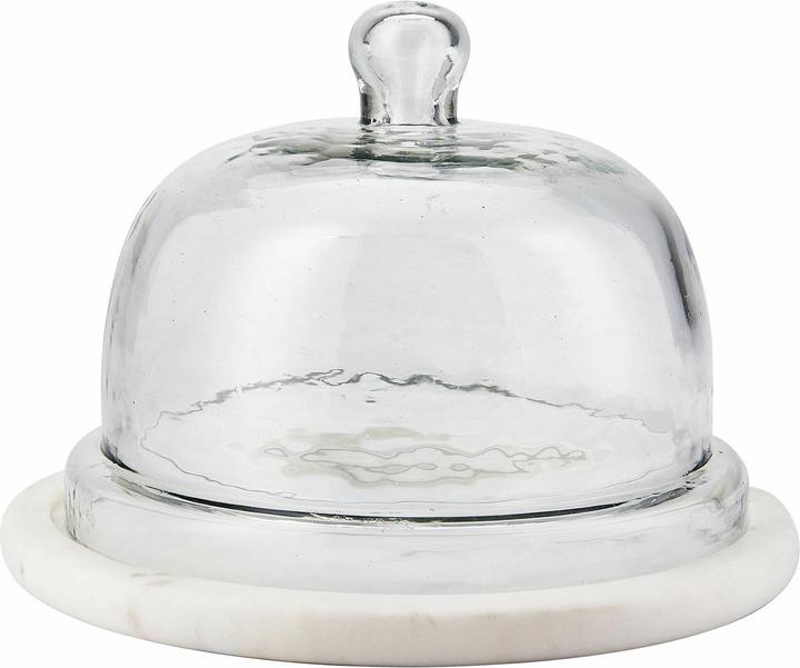 Produktbild Loberon Glasglocke mit Platte Barnsdale klar/weiss