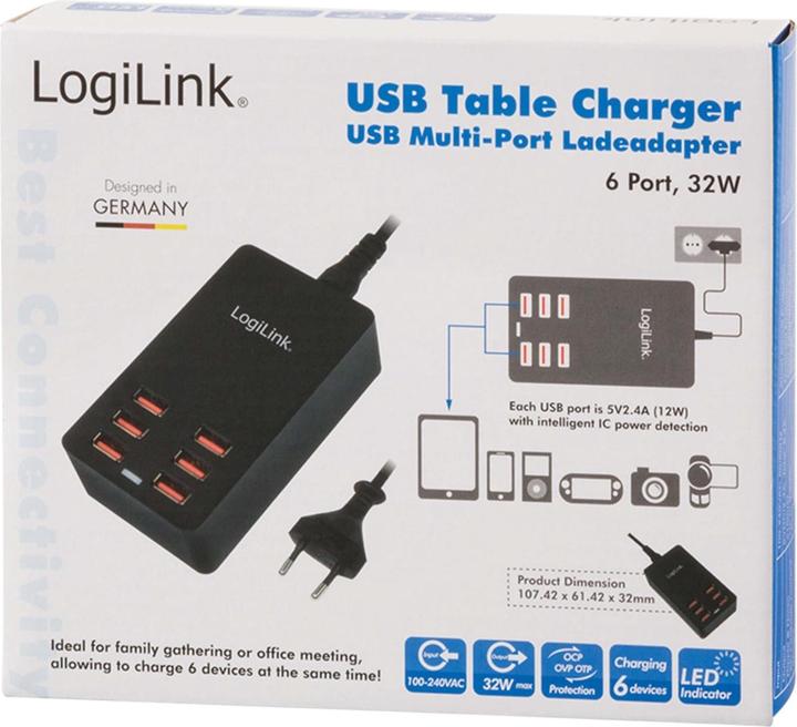 Image du produit LogiLink Adaptateur de charge de table PA0139 (32 W)