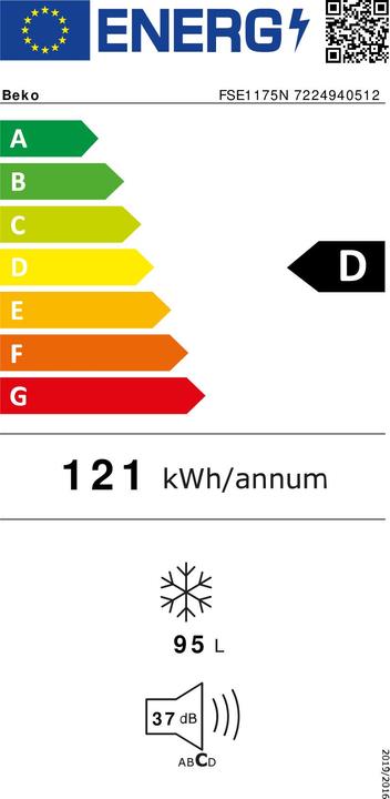 Energie-Label Beko GefSch FSE1175N D (Freistehend, 95 l)