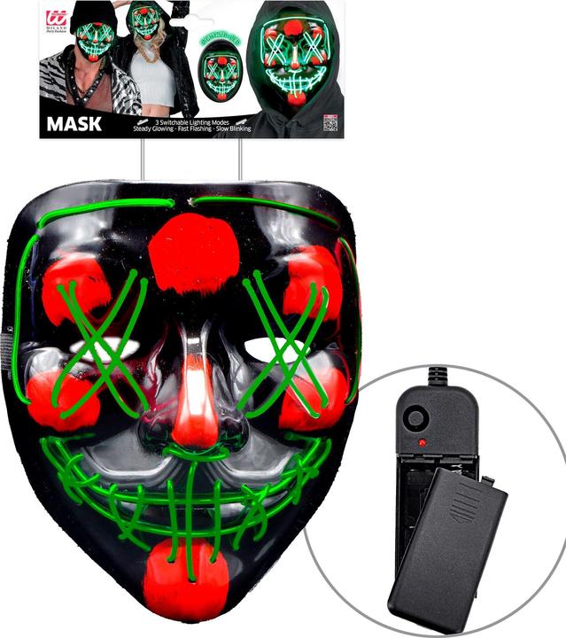 Produktbild Widmann Gruselige X Maske mit Grüner LED Beleuchtung