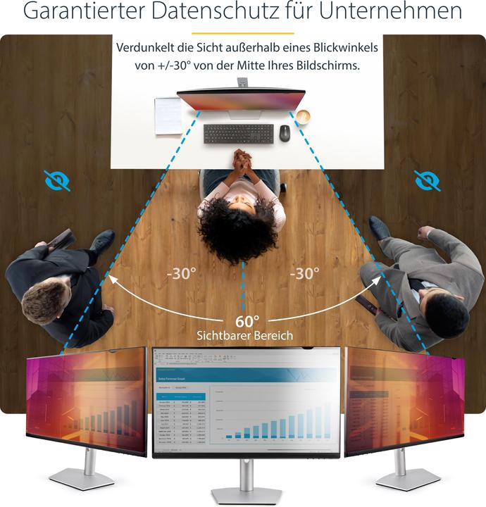 Produktbild StarTech com 24 Zoll 16:10 Monitor Blickschutz Gold, Zweiseitiger Blickschutzfilter mit Erhöhter Pri (24", 16 : 10)