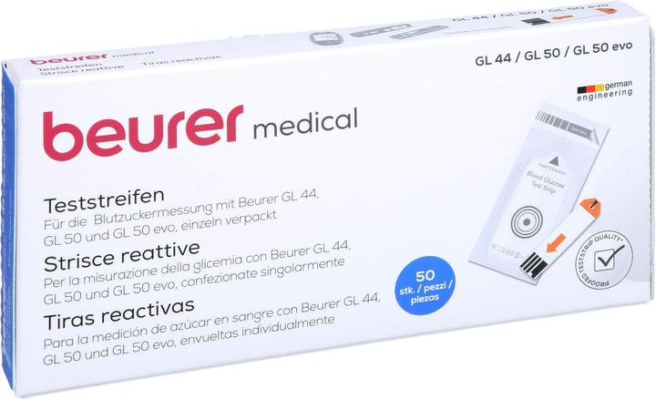 Actual product image Beurer GL 445050 evo test strips individually packed (Test strips)