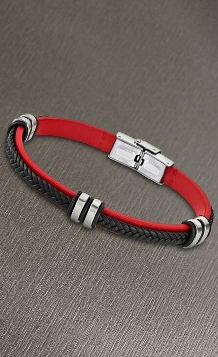 Immagine prodotto Lotus Stile - Bracciale in pelle da uomo LS1829-2 / 3 (M) (22 cm, Acciaio inossidabile, Cuoio)