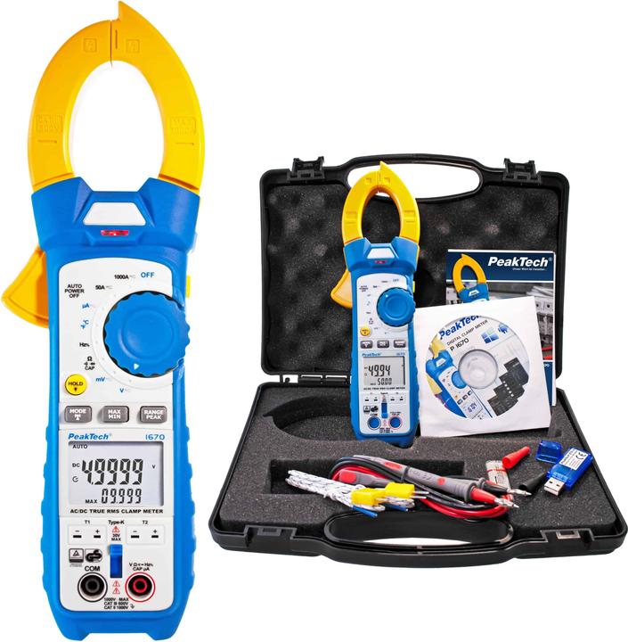 Actual product image Peaktech P 1670 Current clamp meter (CAT II 1000V, CAT III 600V)