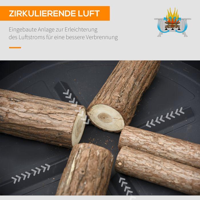Produktbild Swisshandel24 2in1 Feuerschale, Funkenschutz, Grillrost, Schwarz+Braun (78 cm)