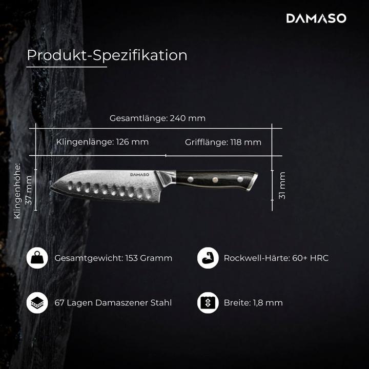 Produktbild Damaso Santoku Damast-Küchenmesser (12.60 cm)