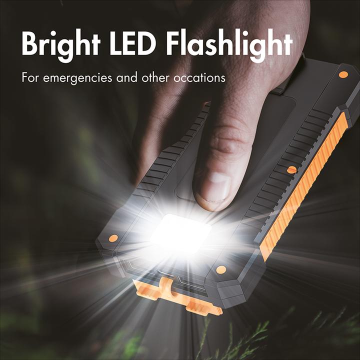 Actual product image LogiLink Solar Powerbank 6000 mAh, Flashlight, 2x USB-A (6000 mAh, 10 W, 10 Wh)