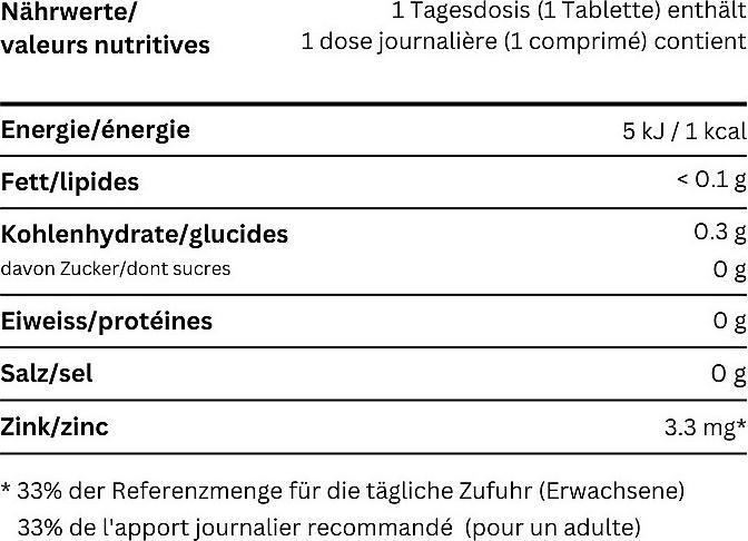 Valori nutrizionali e ingredienti Phytomed Compresse di zinco gluconato (350 Pezzo/i, Pillole)