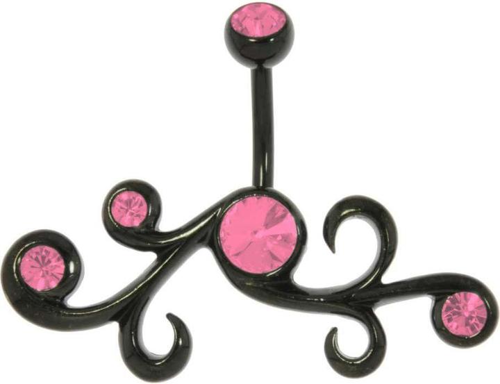 Produktbild Bijouteria Bauchpiercing (Kristall, PVD Beschichtung (schwarz), Chirurgenstahl 316L)