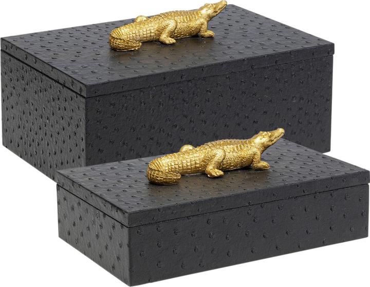 Image du produit Kare Design Box Crocodile Schwarz (2/Set)