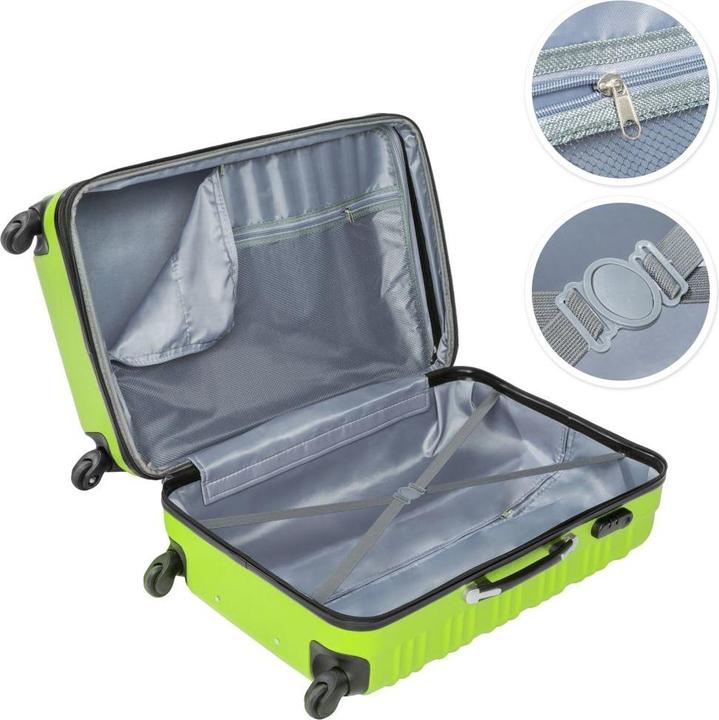 Immagine prodotto tectake Set di valigie rigide (106 l, Bagaglio a mano (fino a 50 litri), M (50 - 90l), L (90 - 115l))