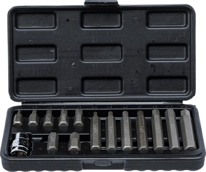 BGS Bitset | Aandrijving externe zeskant 10 mm (3/8") | Interne zeskant 15 stuks. (10mm)