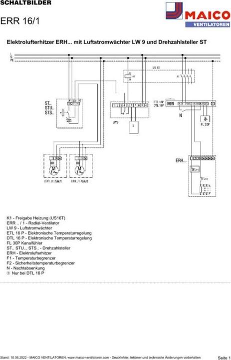 Produktbild Maico MAI ERR16/1 Radial-Rohrventilator INenn 0,26A IMax 0,3A IPX4