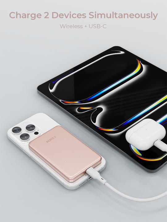 Actual product image Aukey MAG FUSION SLIM - Powerbank (5000 mAh, 18 W, 18 Wh)