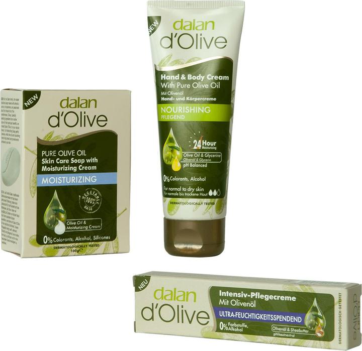 Immagine prodotto Natura Punto Set regalo all'olio d'oliva, crema idratante (75 ml), crema intensiva (20 ml) e sapone (150 g) (Set per la cura dei capelli)